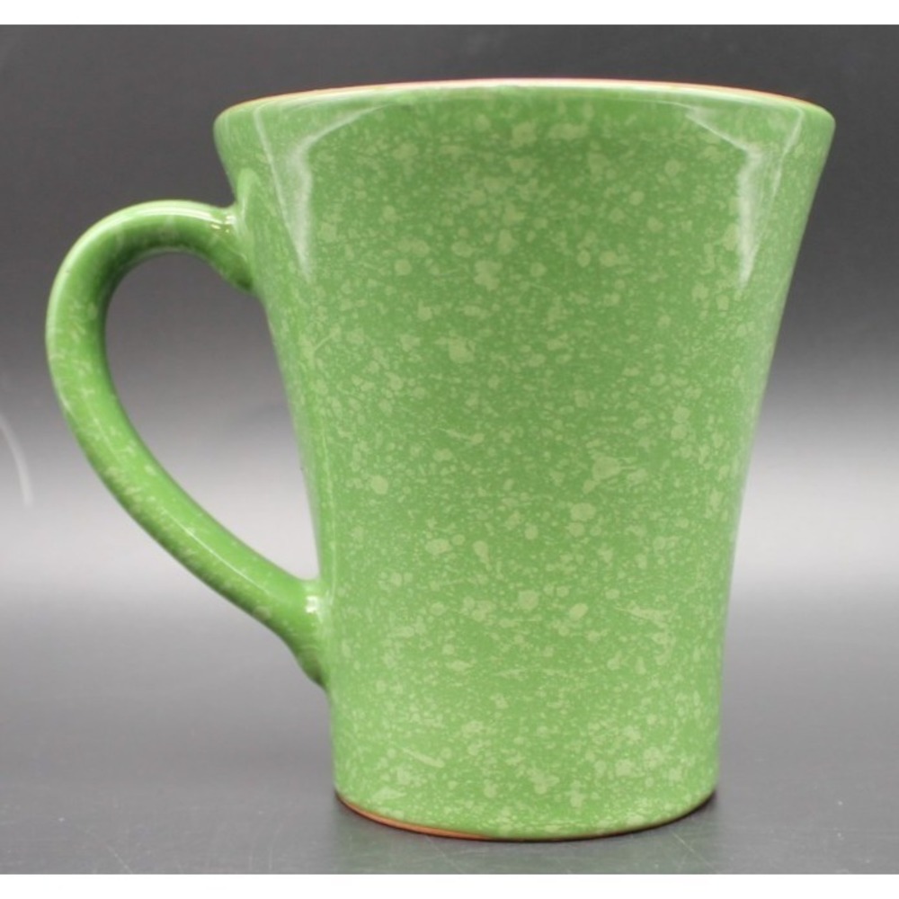 Val Do Sol Portugal Green Speckled Pottery Mug Flared Rustic Ceramic